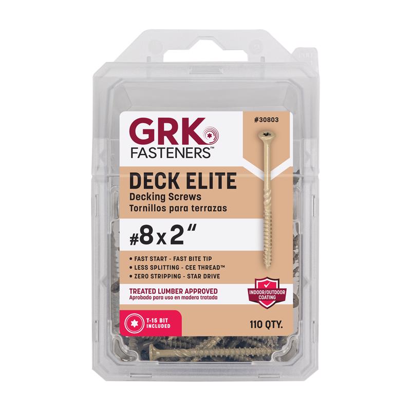 GRK FASTENERS - GRK Fasteners Deck Elite No. 8 in. X 2 in. L Star Corrosion Resistant W-Cut Wood Screws 110 pk