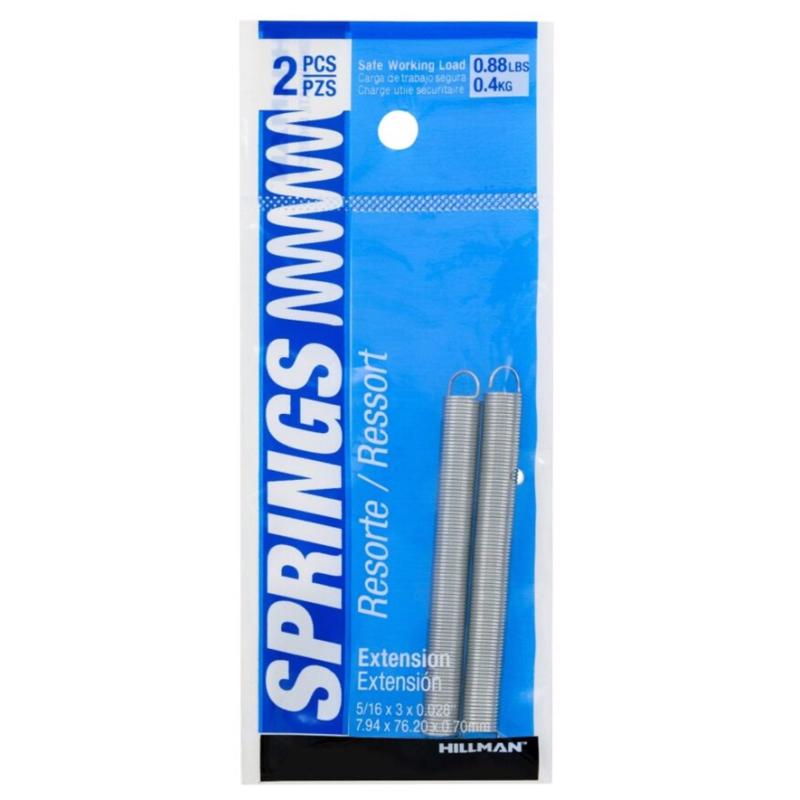 HILLMAN - HILLMAN 3 in. L X 5/16 in. D Extension Spring 2 pk