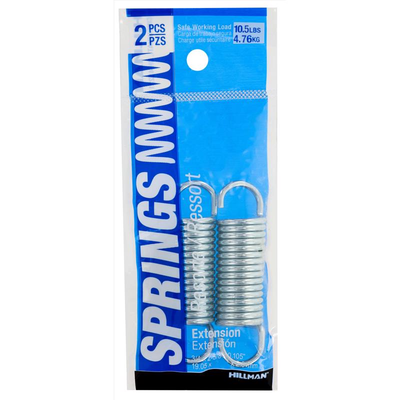 HILLMAN - HILLMAN 2.25 in. L X 3/4 in. D Extension Spring 2 pk