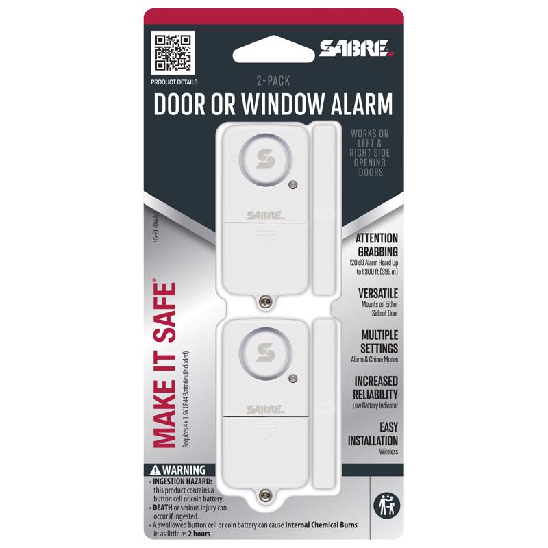 SABRE - Sabre Battery Powered Indoor White Door Alarm