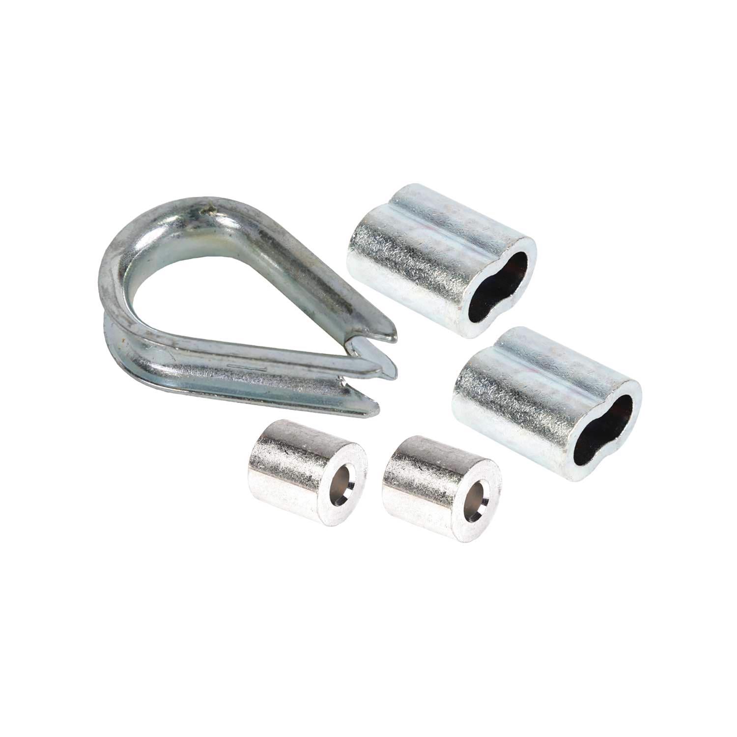Koch Industries Zinc-Plated Aluminum 1/16 in. D Wire Rope Clips and Thimble - Case of 10