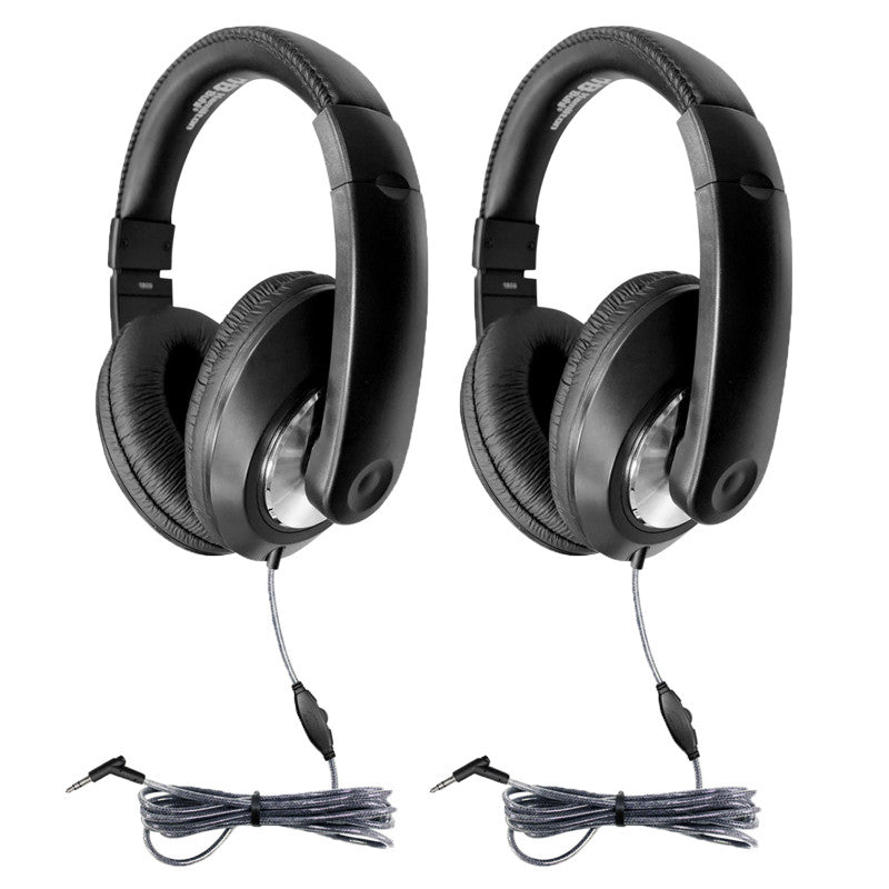 HAMILTONBUHL - Smart-Trek Deluxe Stereo Headphone with In-Line Volume Control & 3.5mm TRS Plug, Pack of 2