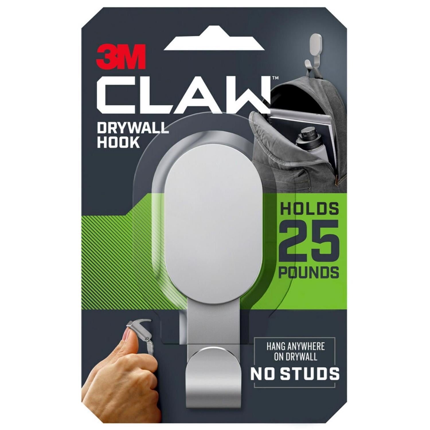 3M Claw Stainless Steel 25# Drywall Hooks 1 pk