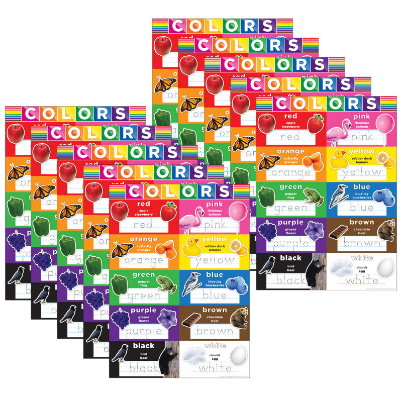 ASHLEY PRODUCTIONS - Smart Poly® PosterMat Pals™ Space Savers, 13" x 9-1/2", Colors, Pack of 10