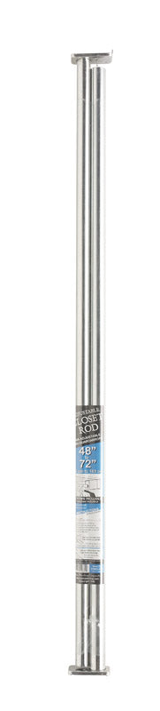 JOHN STERLING - John Sterling Pro 72 in. L X 1 in. D Adjustable Platinum Steel Closet Rod