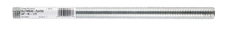 STEELWORKS - SteelWorks 3/4 in. D X 12 in. L Zinc-Plated Steel Threaded Rod - Case of 3