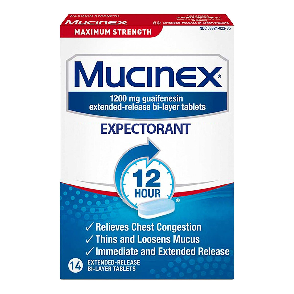 RB Health US LLC - Cold and Cough Relief Mucinex® ER 1200 mg Strength Tablet 14 Per Box [14/CT]