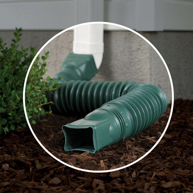 AMERIMAX - Amerimax Flex-A-Spout 4.5 in. H X 4.5 in. W X 55 in. L Green Vinyl K Downspout Extension
