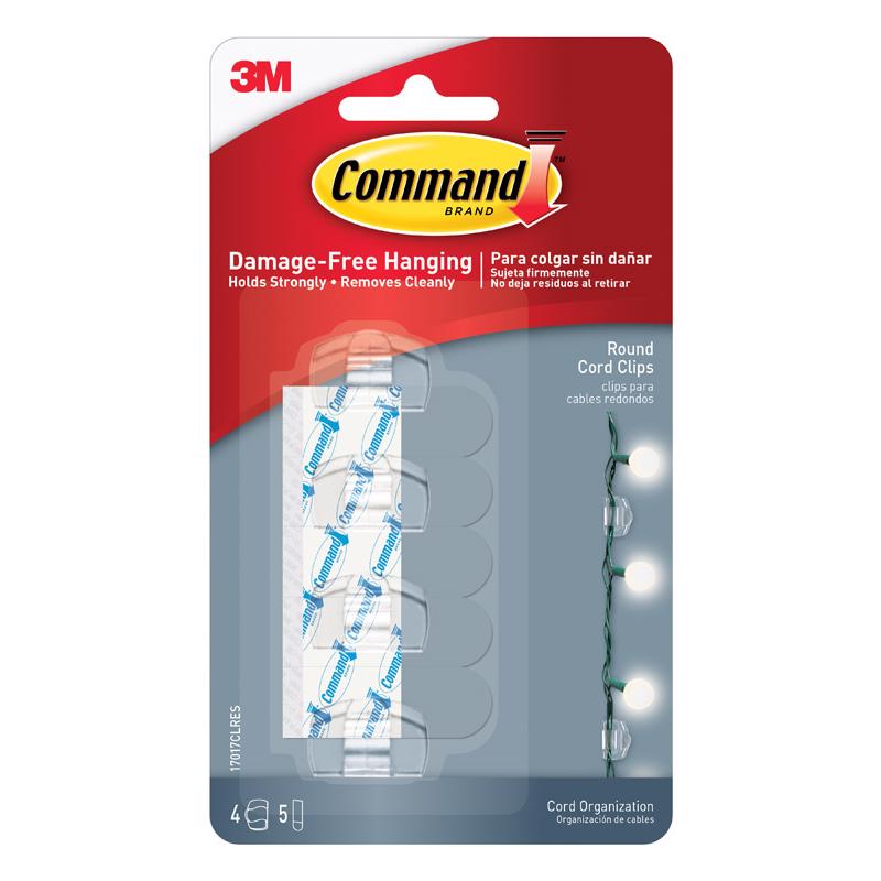 3M - 3M Command Small Plastic Cord Clips 1.25 in. L 4 pk - Case of 4