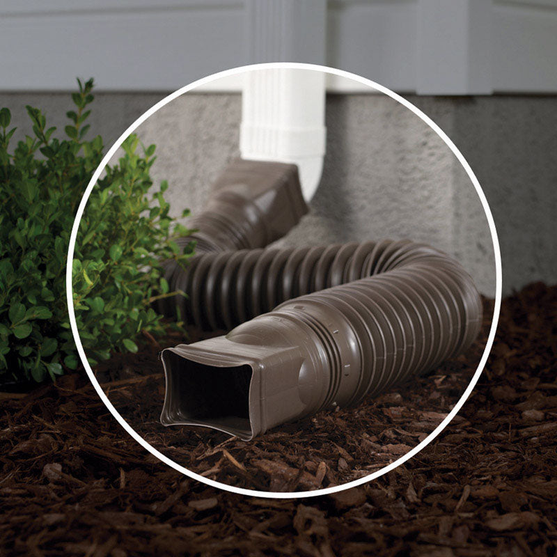 AMERIMAX - Amerimax Flex-A-Spout 4.5 in. H X 4.5 in. W X 55 in. L Brown Vinyl Downspout Extension