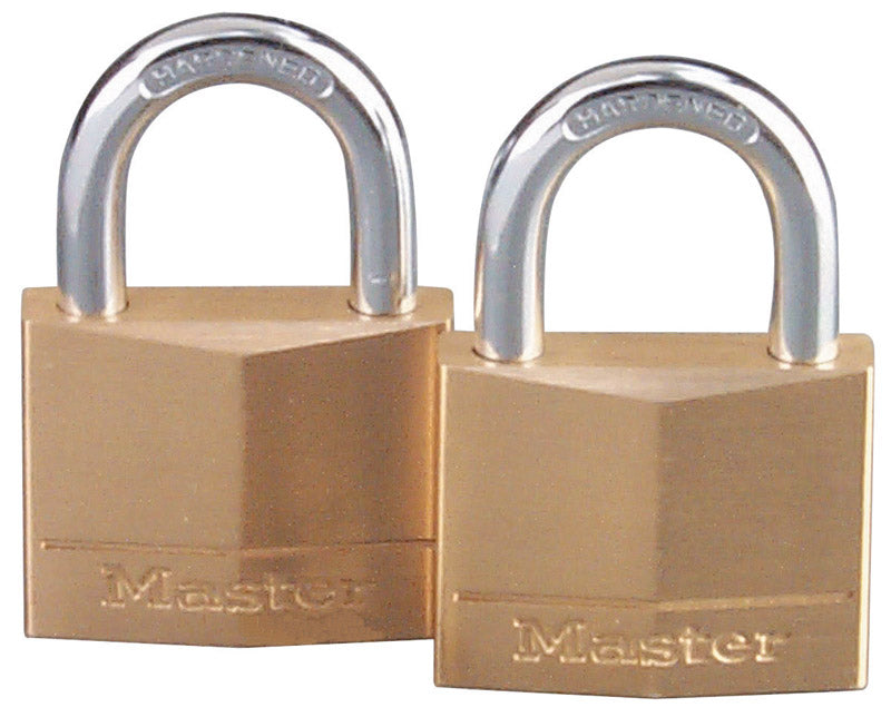MASTER LOCK - Master Lock 1-1/4 in. H X 5/16 in. W X 1-9/16 in. L Brass 4-Pin Tumbler Padlock Keyed Alike