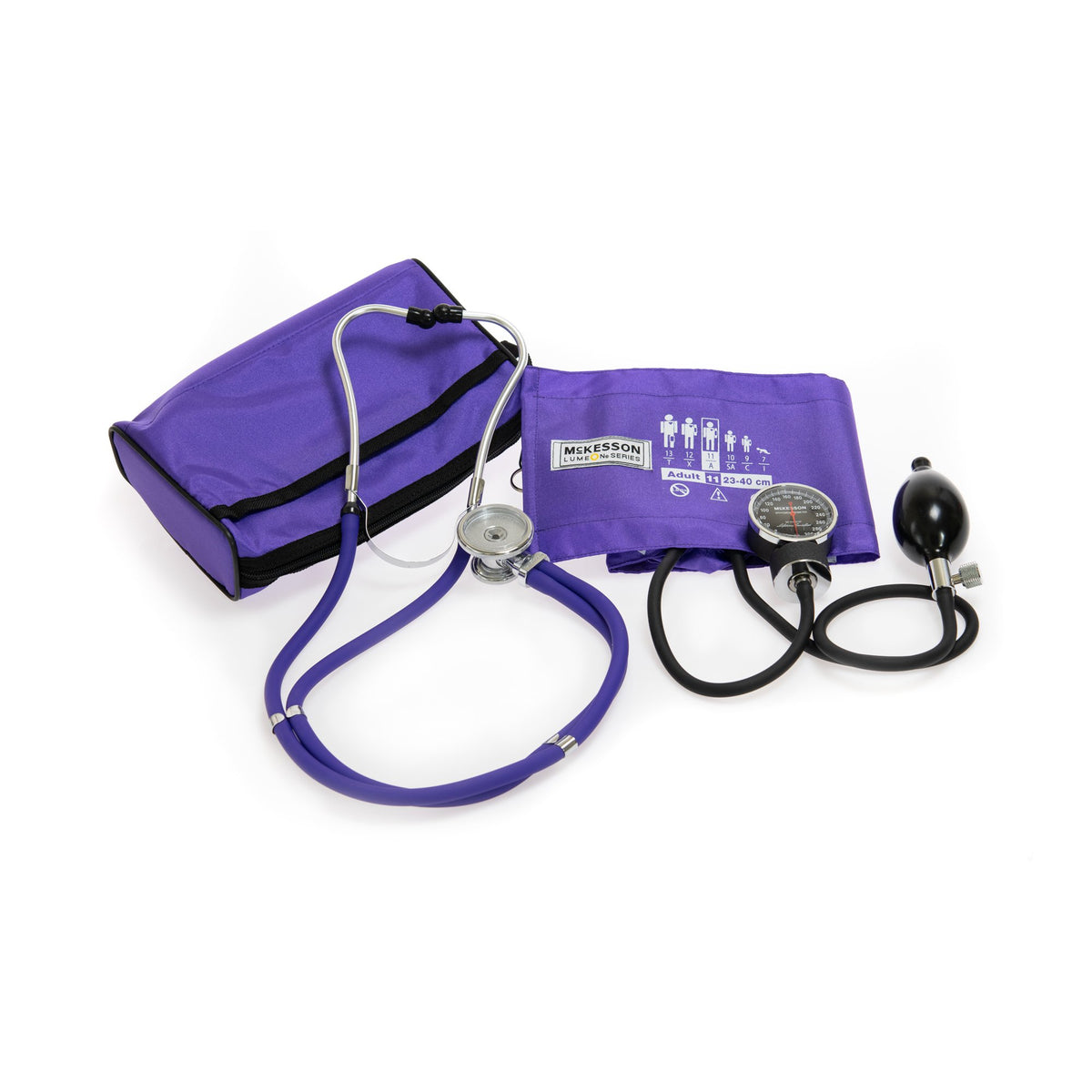 McKesson Brand - Reusable Aneroid / Stethoscope Set McKesson Brand 23 to 33 cm Adult Cuff Dual Head Sprague Stethoscope Pocket Aneroid [1/BX]