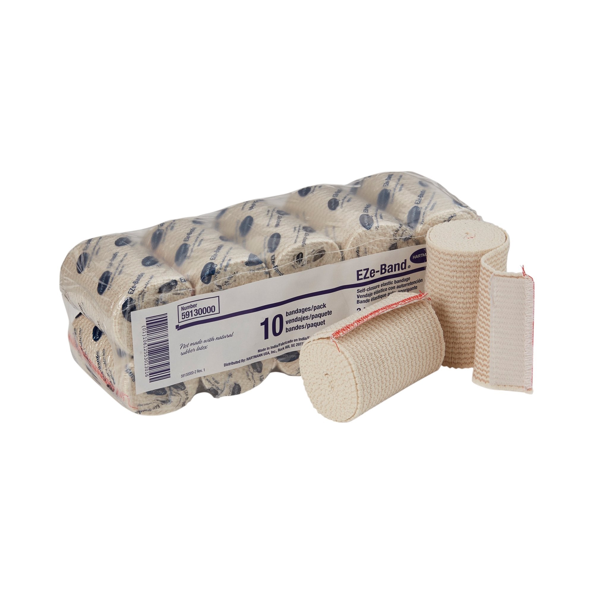 Hartmann - Elastic Bandage EZe-Band® LF 3 Inch X 5 Yard Double Hook and Loop Closure Tan NonSterile Standard Compression [10/PK]