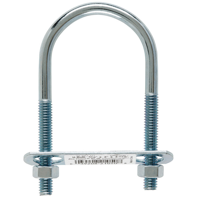 HAMPTON - Hampton 5/16 in. X 2 in. W X 3-3/4 in. L Coarse Zinc-Plated Steel U-Bolt - Case of 10