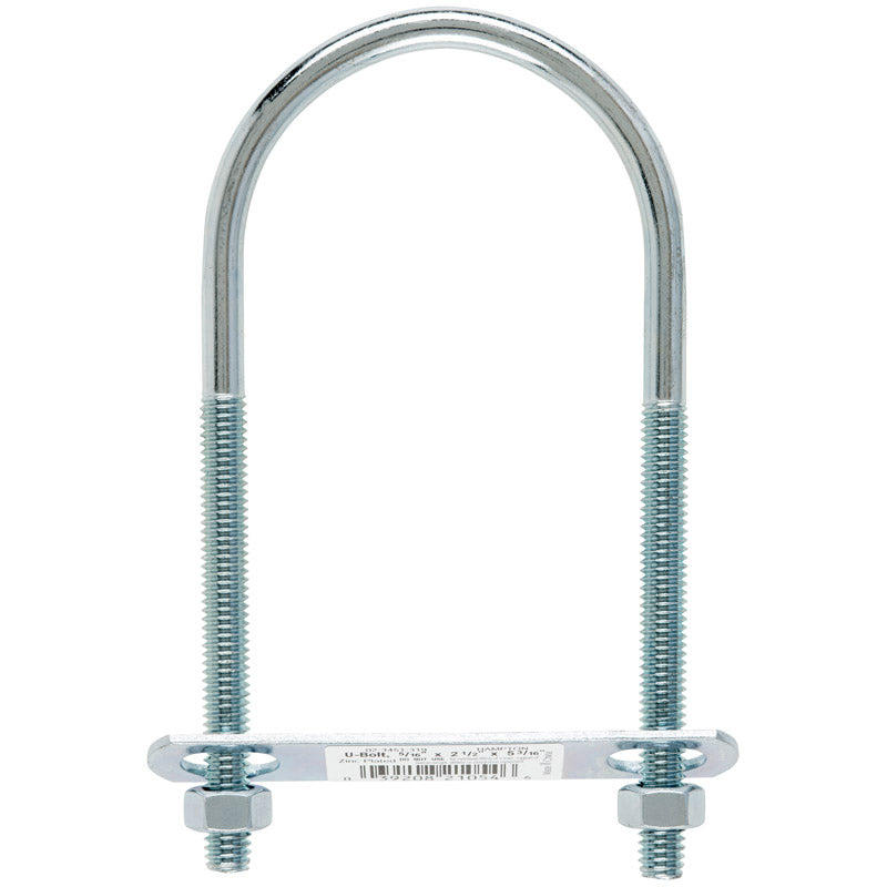 HAMPTON - Hampton 0.31 in. X 2-1/2 in. W X 5-1/4 in. L Coarse Zinc-Plated Steel U-Bolt - Case of 10