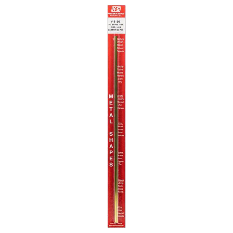 K&S - K&S 3/32 in. W X 12 in. L Square Brass Tube 2 pk