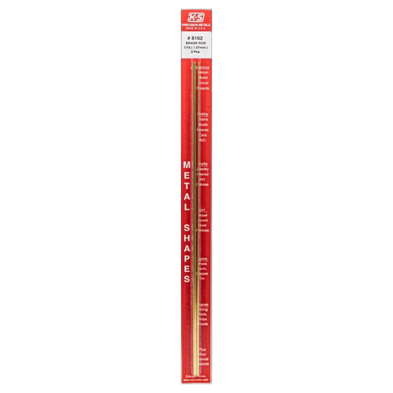 K&S - K&S 1/16 in. D X 12 in. L Brass Rod 3 pk