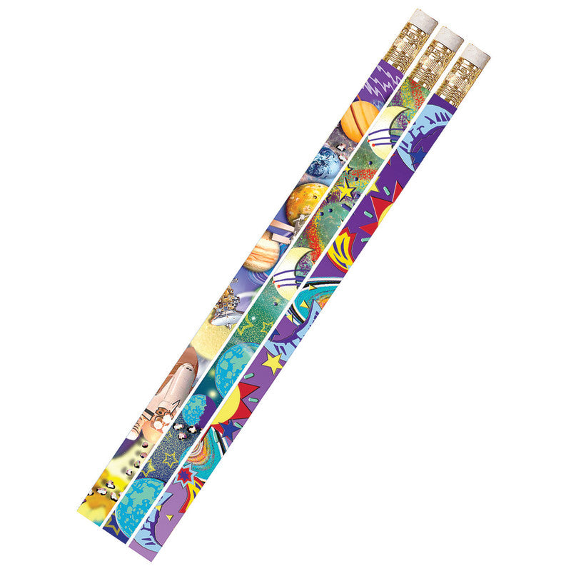 MUSGRAVE PENCIL COMPANY - Galaxy Galore Motivational/Fun Pencils, 12 Per Pack, 12 Packs