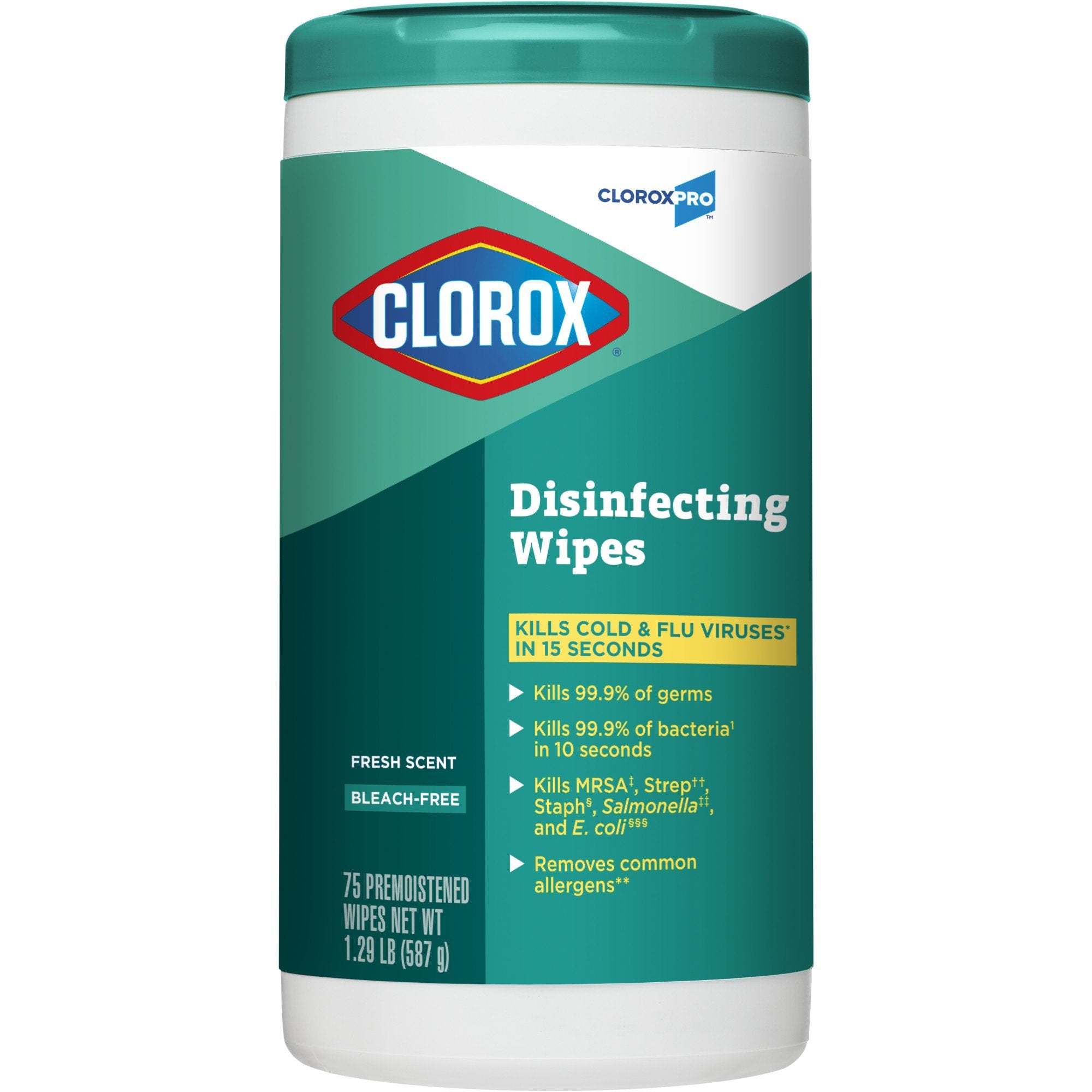 The Clorox Company - CloroxPro™ Clorox® Surface Disinfectant Premoistened Manual Pull Wipe 75 Count Canister Fresh Scent NonSterile [75/BX]