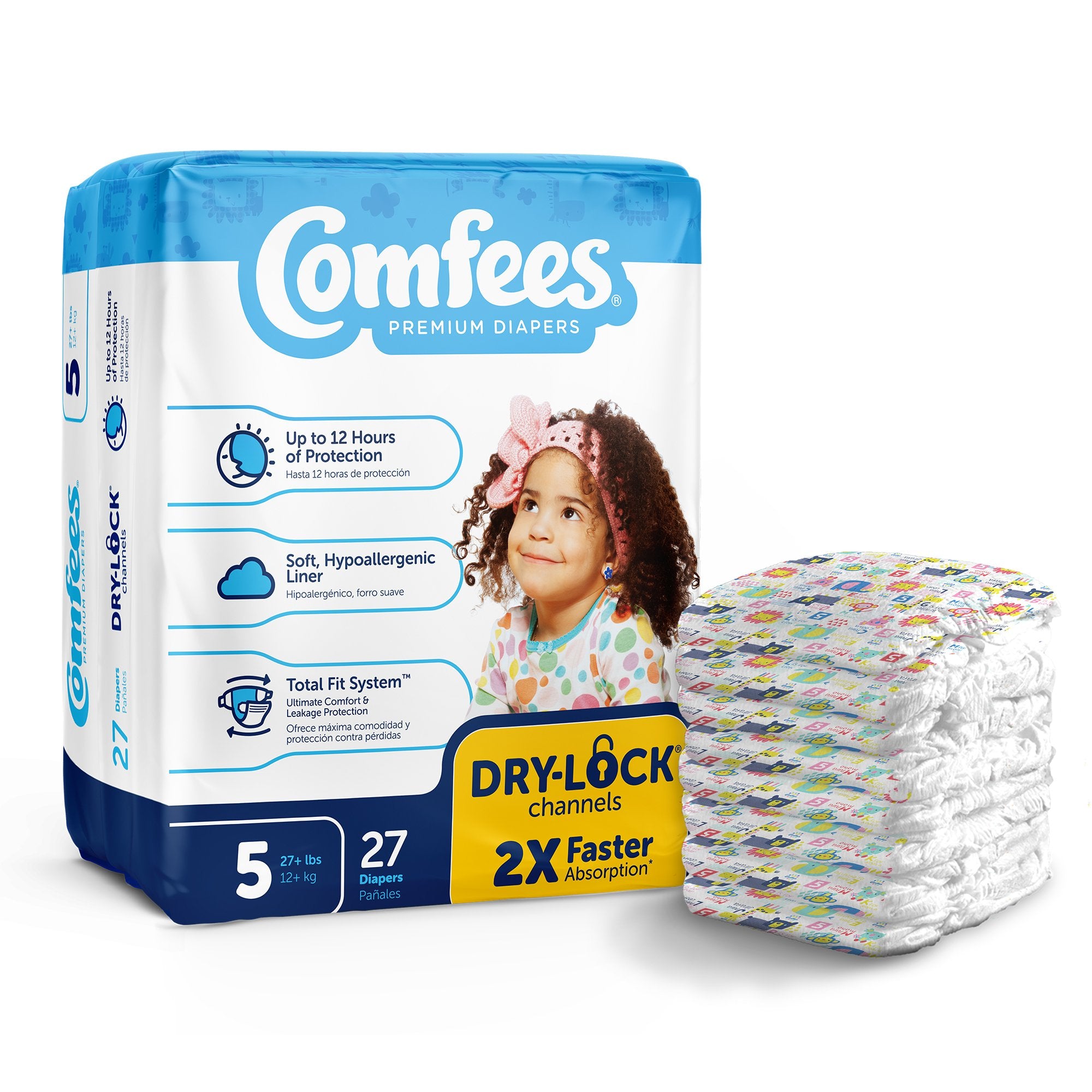 Attends Healthcare Products - Unisex Baby Diaper Comfees® Size 5 Disposable Moderate Absorbency [27/BG]