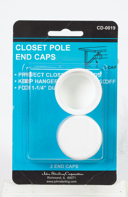 JOHN STERLING - John Sterling Pro 1-1/4 in. L X 1-1/4 in. D Powder Coated Plastic Closet Rod Support