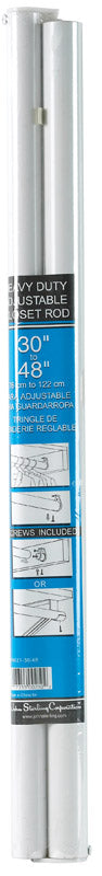 JOHN STERLING - John Sterling Heavy Duty 48 in. L X 1-1/4 in. D Adjustable Powder Coated Steel Closet Rod