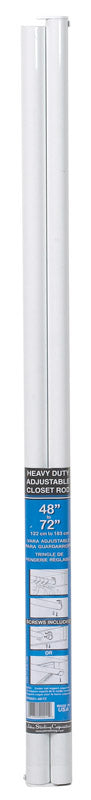JOHN STERLING - John Sterling Heavy Duty 72 in. L X 1-1/4 in. D Adjustable Powder Coated Steel Closet Rod