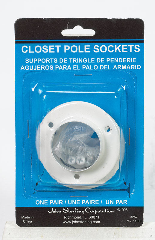 KNAPE & VOGT - Knape & Vogt Pro 1-3/8 in. L X 1-3/8 in. D Powder Coated Steel Rod Socket