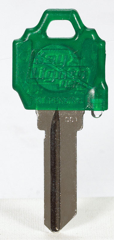 GIANT CONCEPTS LLC - Giant Concepts LLC Keylights House Key Blank w/Flashlight Single For Fits Schlage SC1/Baldwin 1510 l - Case of 10 [SC1GREEN]