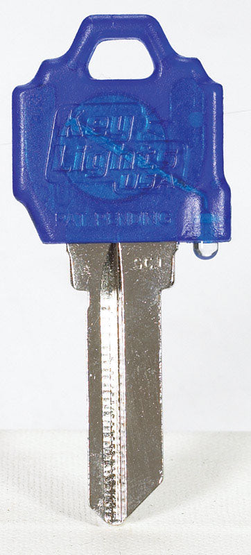 GIANT CONCEPTS LLC - Giant Concepts LLC Keylights House Key Blank w/Flashlight Single For Fits Schlage SC1/Baldwin 1510 l - Case of 10 [SC1BLUE]