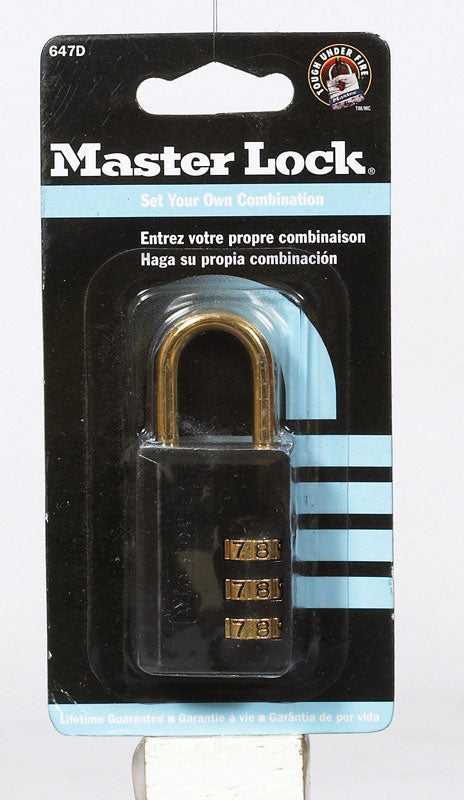 MASTER LOCK - Master Lock 1-13/16 in. H X 9/16 in. W X 1-3/16 in. L Steel 3-Dial Combination Padlock