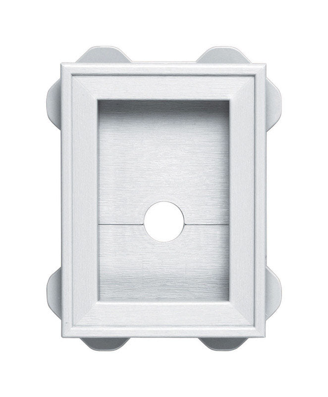 BUILDERS EDGE - Builders Edge 6-1/4 in. H X 1-5/8 in. L Prefinished White Vinyl Mounting Block