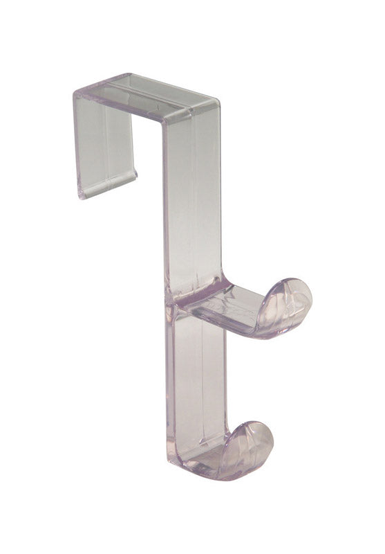 IDESIGN - iDesign 5-1/2 in. L Clear Plastic Medium/Large Over the Door Double Hook 1 pk