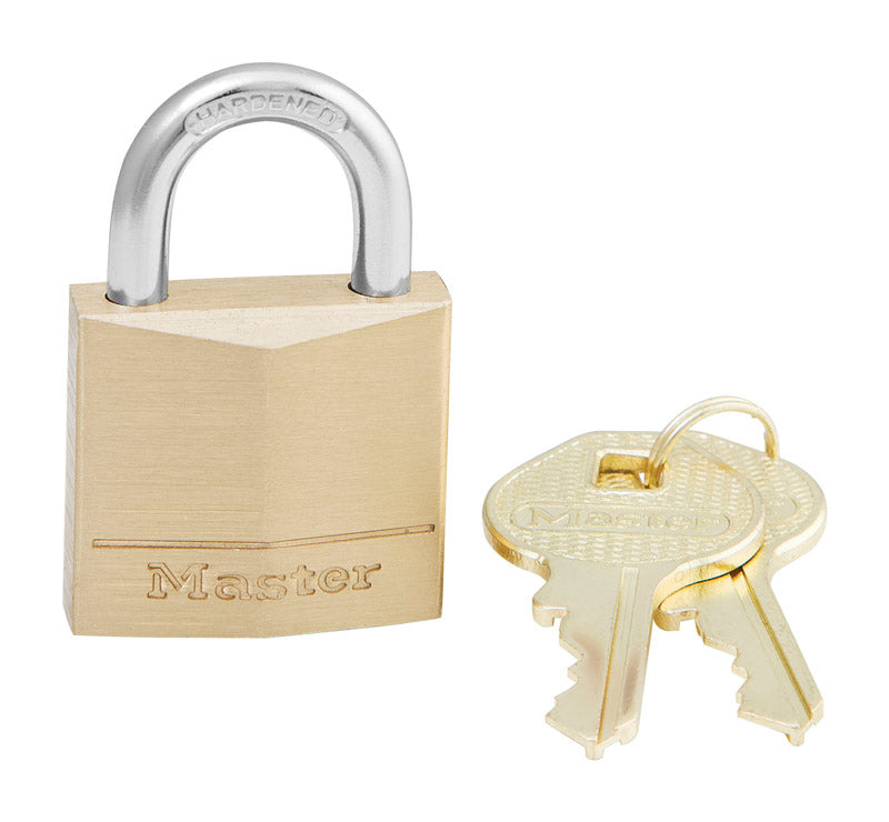 MASTERLOCK - Master Lock 1 in. H X 5/16 in. W X 1-3/16 in. L Brass 4-Pin Cylinder Padlock