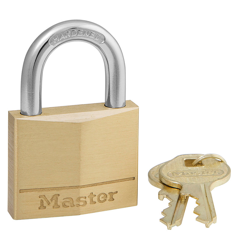 MASTERLOCK - Master Lock 1-1/4 in. H X 5/16 in. W X 1-9/16 in. L Brass 4-Pin Cylinder Padlock