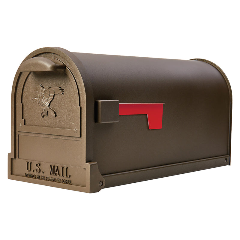 SOLAR GROUP - Gibraltar Mailboxes Arlington Classic Galvanized Steel Post Mount Bronze Mailbox