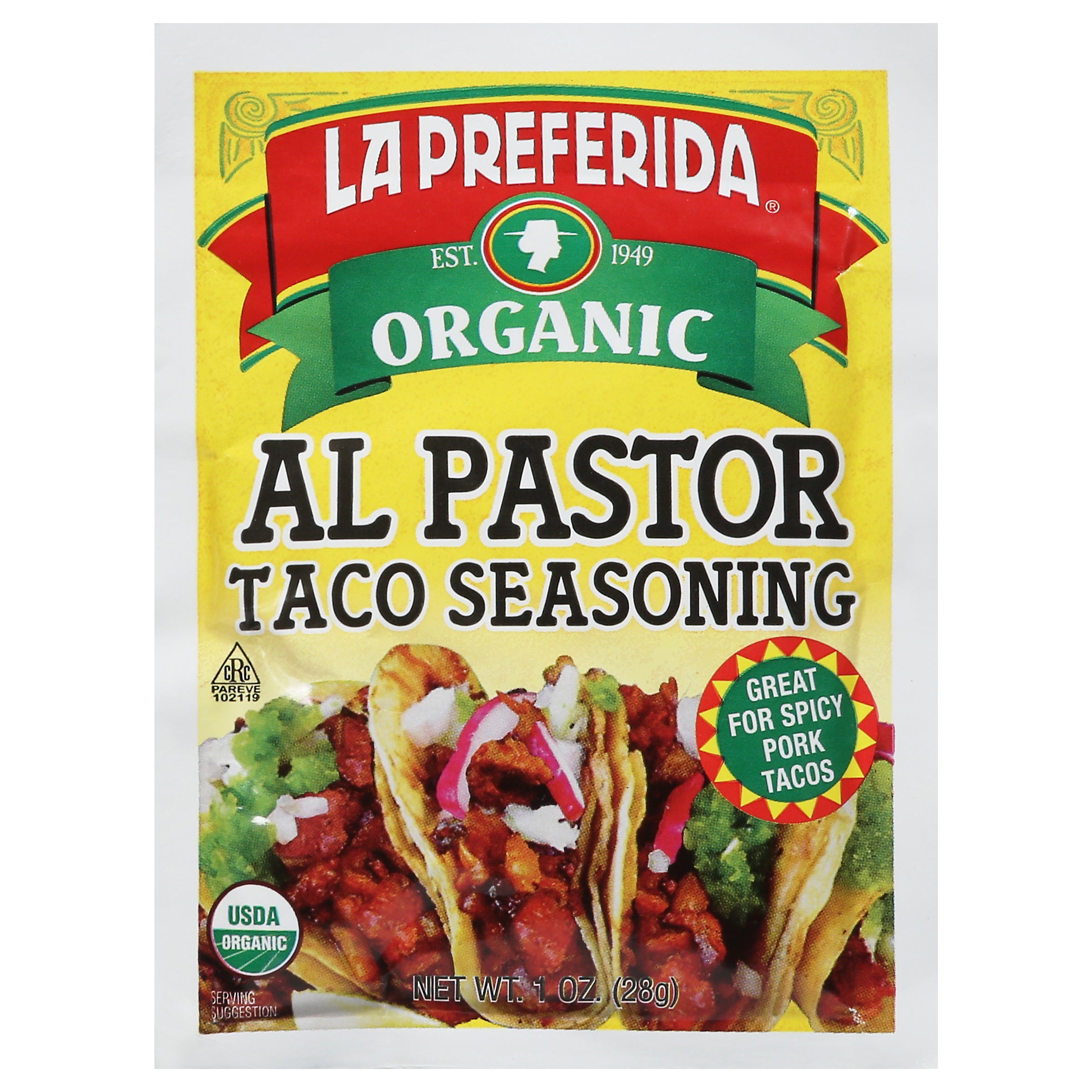 La Preferida Organic Al Pastor Taco Seasoning 1 oz - Case of 12