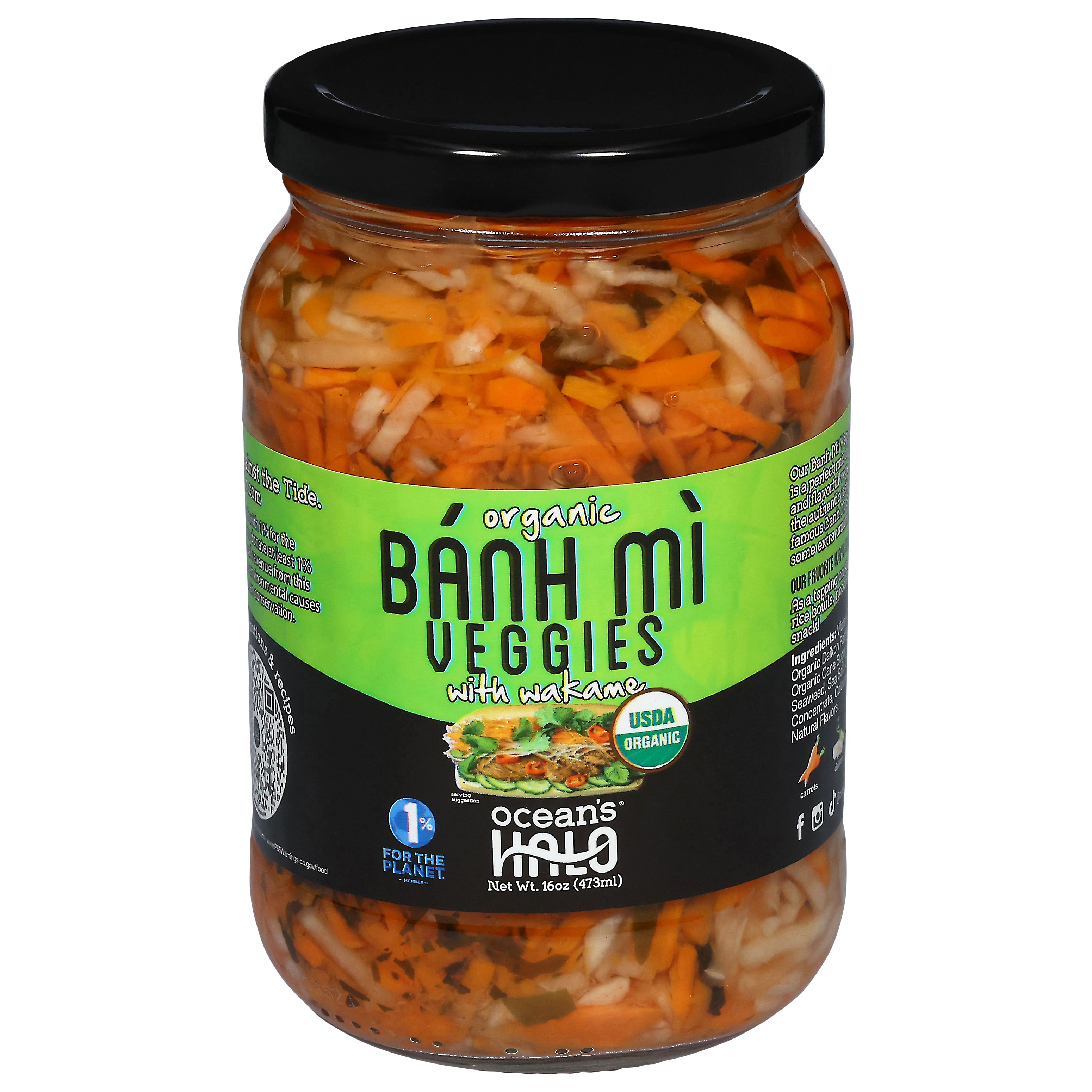 Ocean's Halo Organic Banh Mi Veggies with Wakame 16 oz - Case of 6