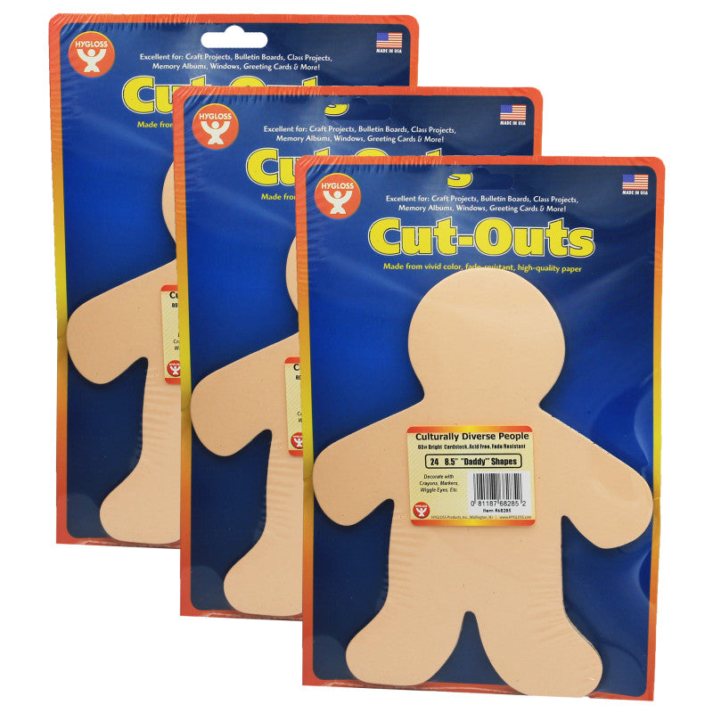 HYGLOSS - Rainbow Brights™ Family Cut-Outs, 8-1/2", 24 Per Pack, 3 Packs