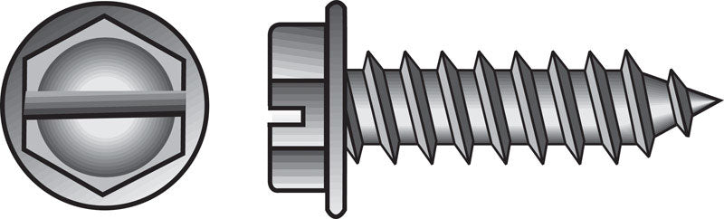 HILLMAN - Hillman No. 10 X 1/2 in. L Slotted Hex Washer Head Sheet Metal Screws 100 pk [823084]