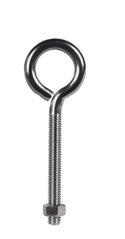 HAMPTON - Hampton 3/8 in. X 5 in. L Stainless Stainless Steel Eyebolt Nut Included - Case of 5
