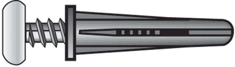 HILLMAN - Hillman .190 in. D X 1 in. L Plastic Flat Head Conical Anchor 4 pk - Case of 10 [5071]
