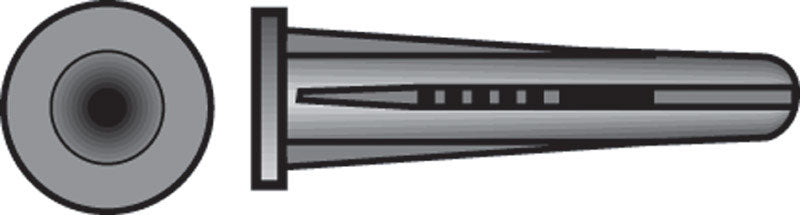 HILLMAN - Hillman .250 in. D X 1-3/8 in. L Plastic Flat Head Conical Anchor 25 pk - Case of 5