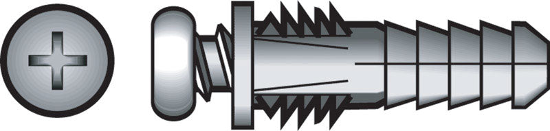HILLMAN - Hillman 0.164 in. D X 1-1/4 in. L Plastic Pan Head Ribbed Anchor 6 pk - Case of 6