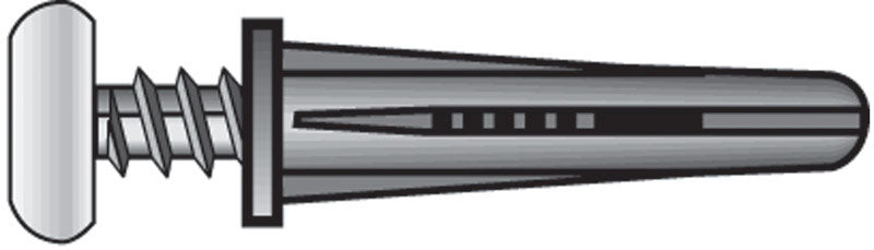 HILLMAN - Hillman .164 in. D X 7/8 in. L Plastic Pan Head Conical Anchor 6 pk - Case of 10