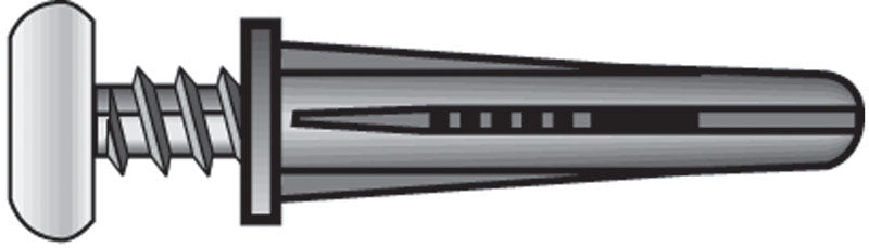 HILLMAN - Hillman .190 in. D X 1 in. L Plastic Flat Head Conical Anchor 4 pk - Case of 10 [5067]