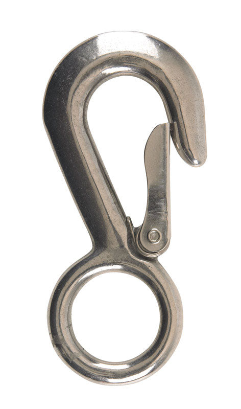 CAMPBELL - Campbell 1-1/8 in. D X 4-22/32 in. L Polished Stainless Steel Snap Hook 400 lb - Case of 10