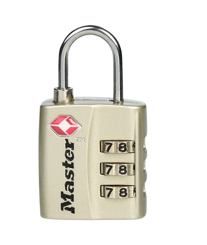 MASTER LOCK - Master Lock 1-5/16 in. H X 3/8 in. W X 1-3/16 in. L Metal 3-Dial Combination Luggage Lock