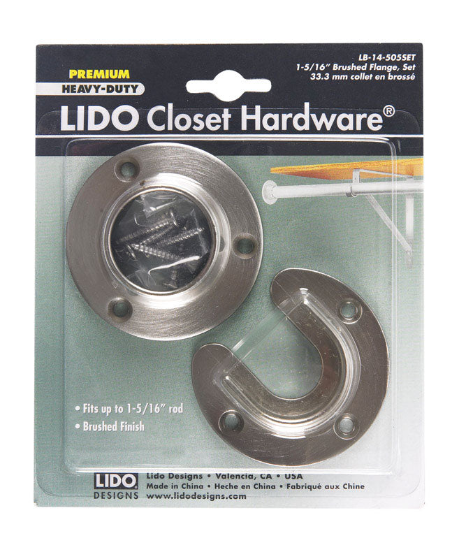 LIDO - Lido 1-5/16 in. D Brushed Steel Closet Flange Set