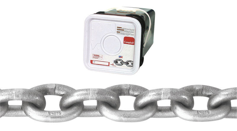 CAMPBELL - Campbell 3/8 in. Oval Link Carbon Steel Grade 43 High Test Chain 3/8 in. D X 40 ft. L